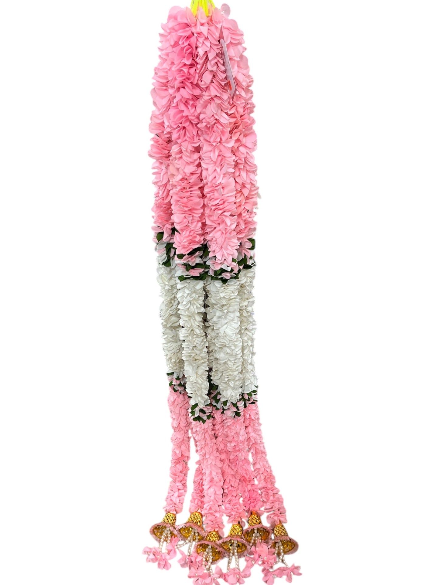 Pink and White Garland with Bell and Pearls