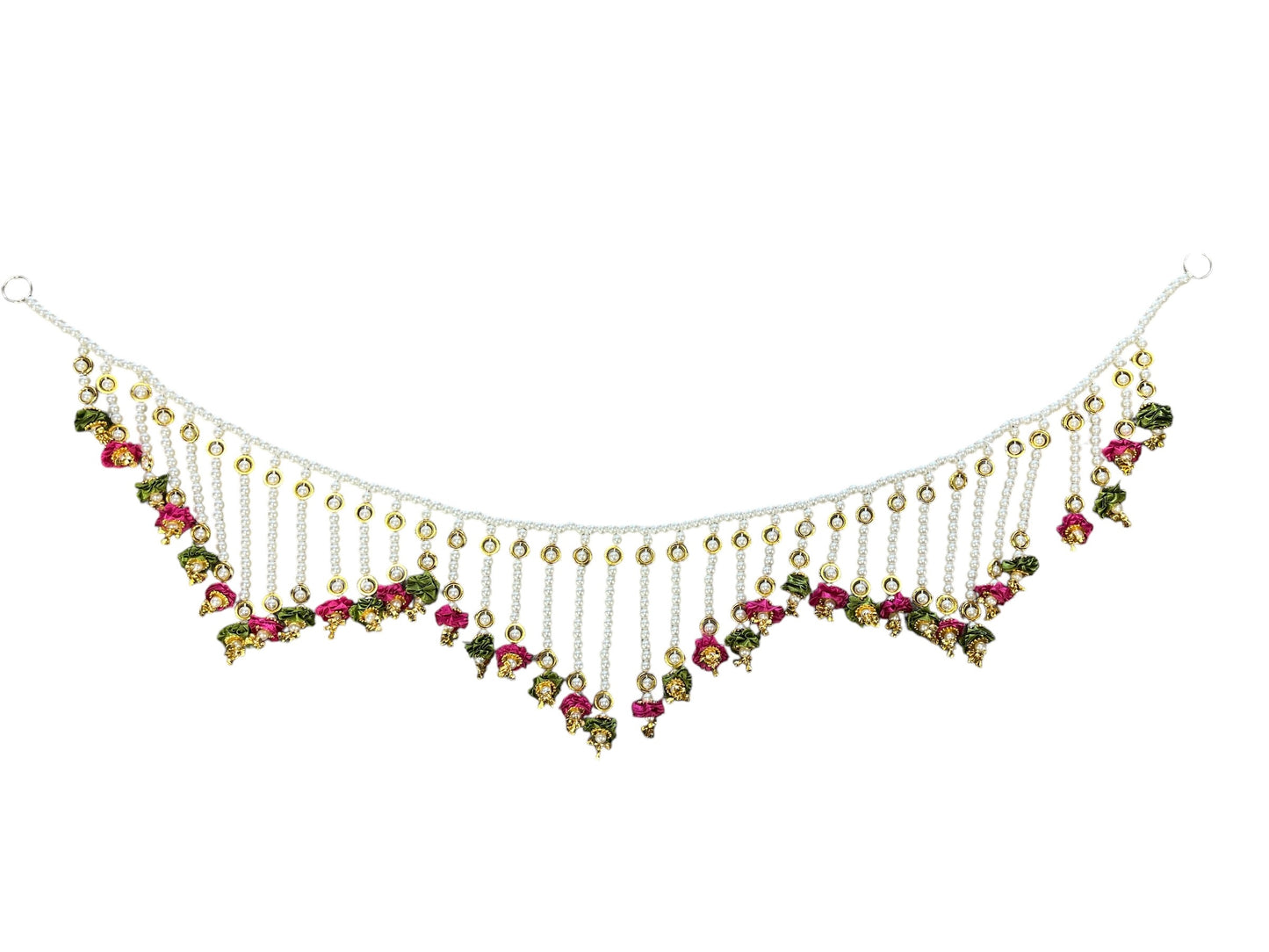 Pink and Green with Pearl Thoran