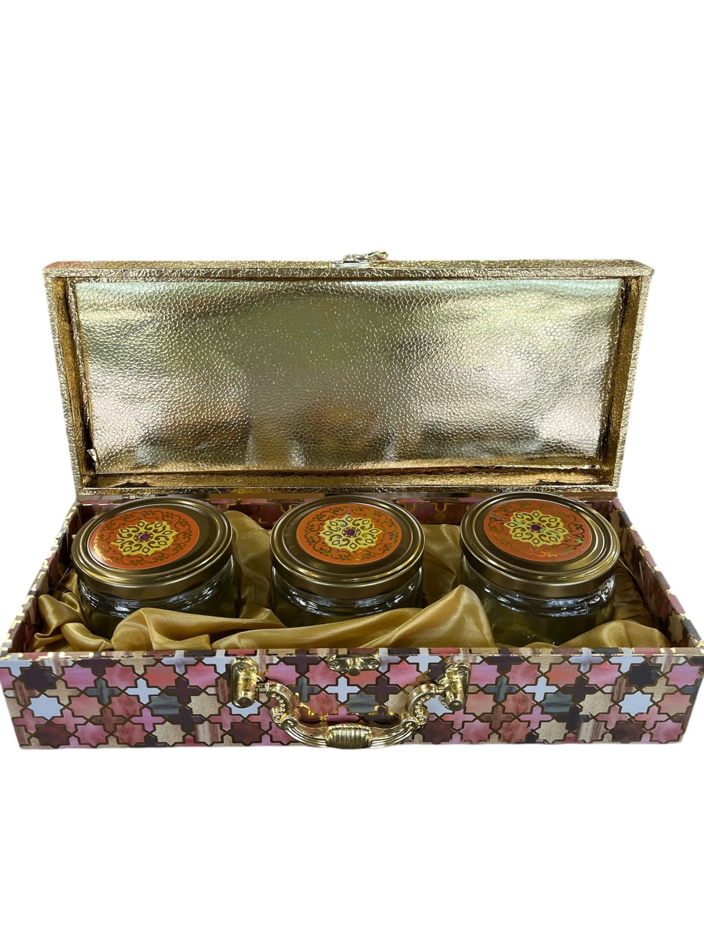 Multicolour Dry Fruit Box with 3 Glass Jars