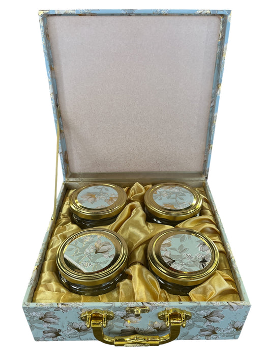 Baby Blue Dry Fruit Box with 4 Glass Jars