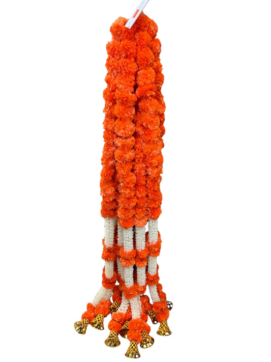 Marigold with Mogra and Bells garland