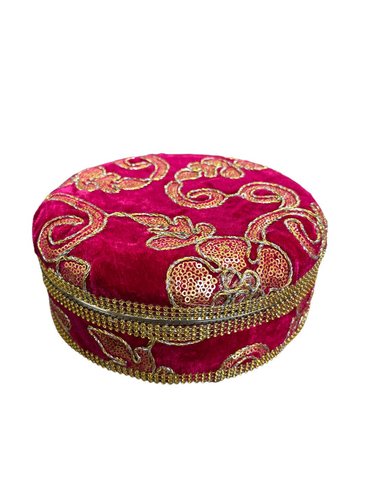 Pink Velvet Laddoo Box/ Decorative Box