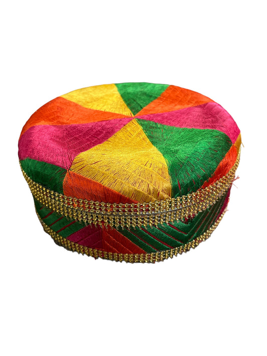 Phulkari Laddoo Box/Decorative Box