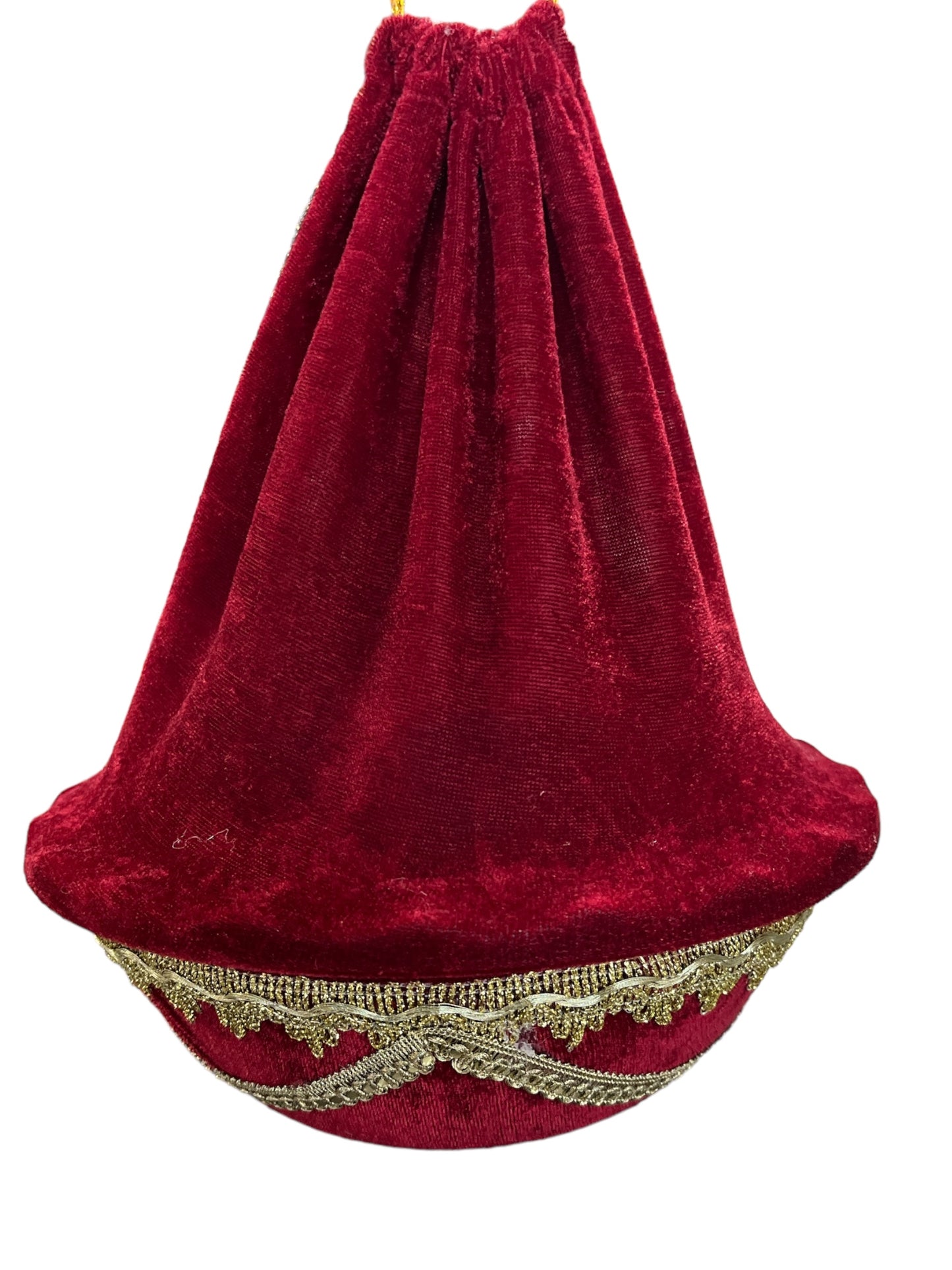 Maroon Velvet Basket with Cover